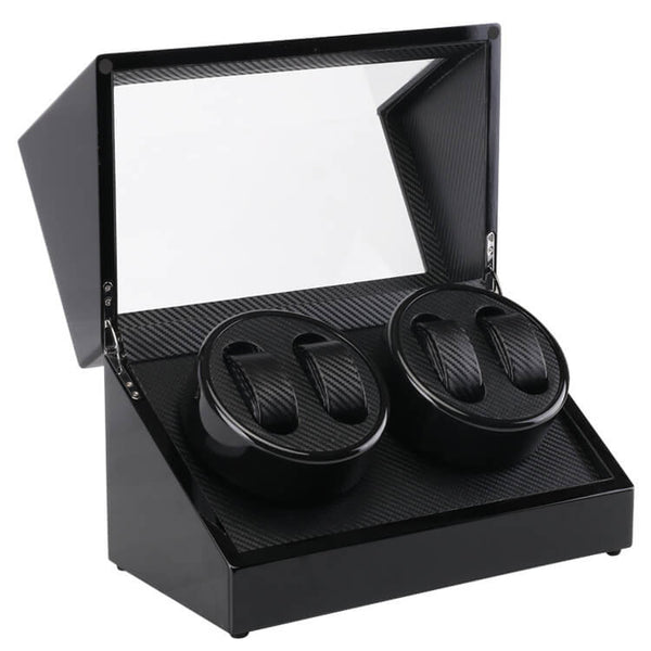 Uhrenbeweger für 4 Uhren Holz carbon Optik