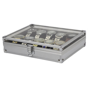 Uhrenbox für 10 Uhren Aluminium Uhrenkoffer