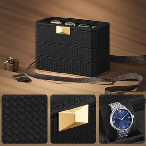Boîte à montres/boîte à bijoux, à 3 niveaux