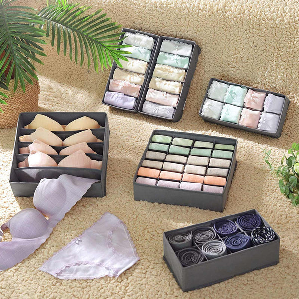 Unterwäsche-Organizer 8er-Set Grau