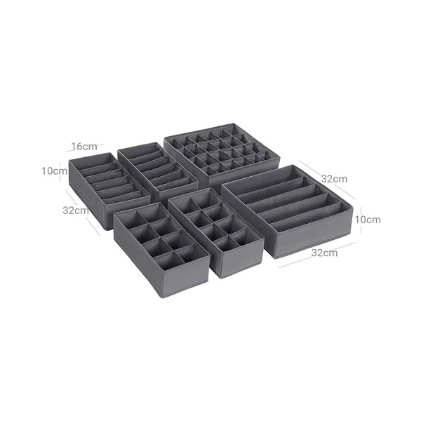 Unterwäsche-Organizer 8er-Set Grau