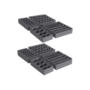 Unterwäsche-Organizer 8er-Set Grau