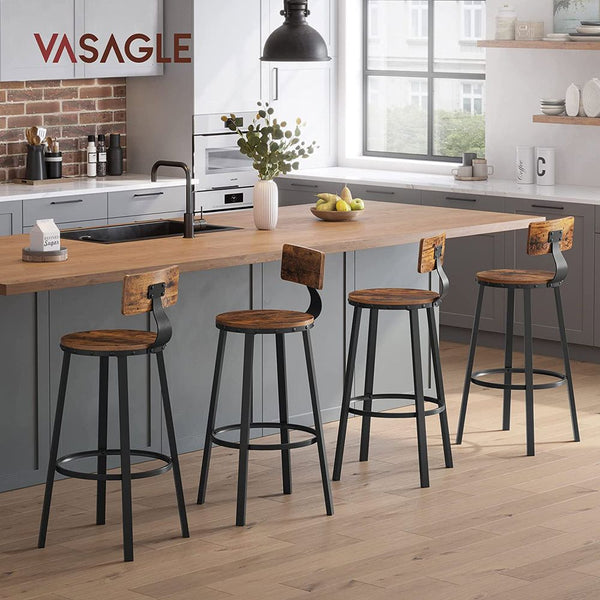 Tabourets de bar VASAGLE, ensemble de 2 pièces, style industriel