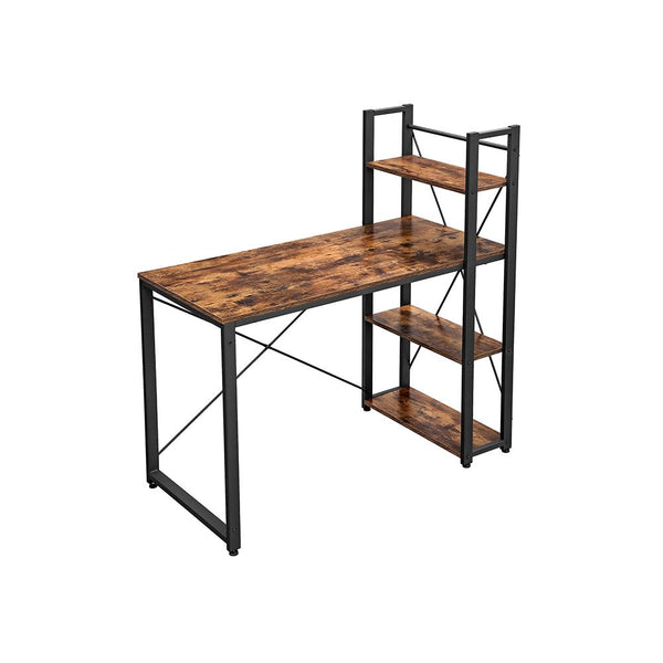 VASAGLE Schreibtisch 120 cm lang vintagebraun