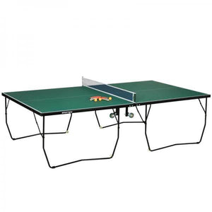 Tischtennistisch, in Originalgrösse, klappbar, 8 Räder, inkl. Schläger und Bälle, grün, 2,74 x 1,52 x 0,76 m