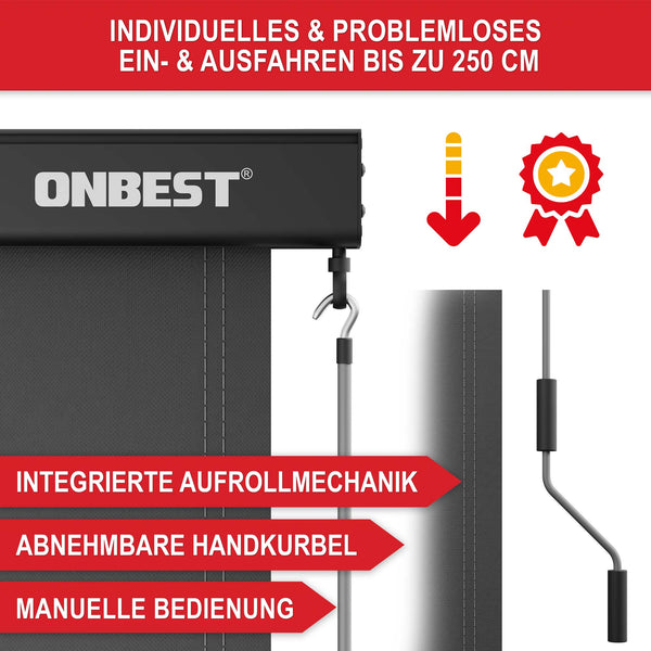 Vertikalmarkise 250x160cm Sonnenstore senkrecht