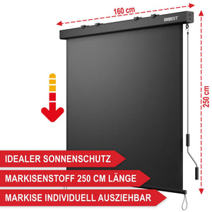Vertikalmarkise 250x160cm Sonnenstore senkrecht