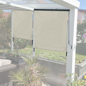Sichtschutz Vertikalmarkise Aussenrollo UV-Schutz 250x140cm Creme