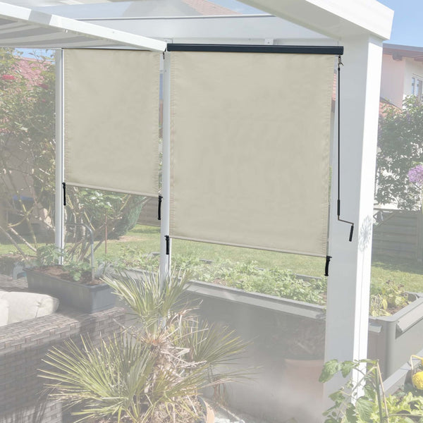 Sichtschutz Vertikalmarkise Aussenrollo UV-Schutz 250x140cm Creme