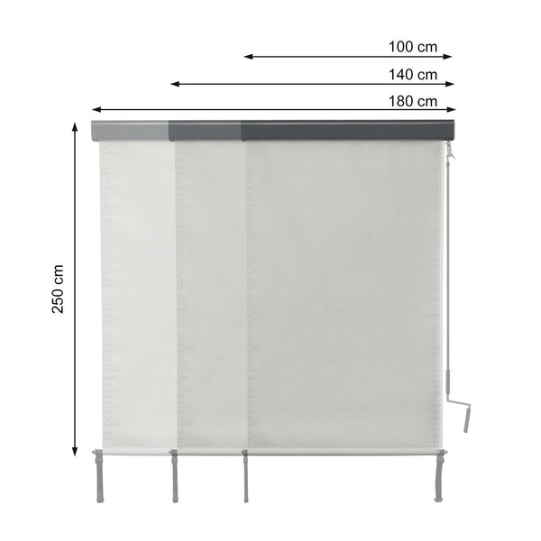 Sichtschutz Vertikalmarkise Aussenrollo UV-Schutz 250x140cm Creme