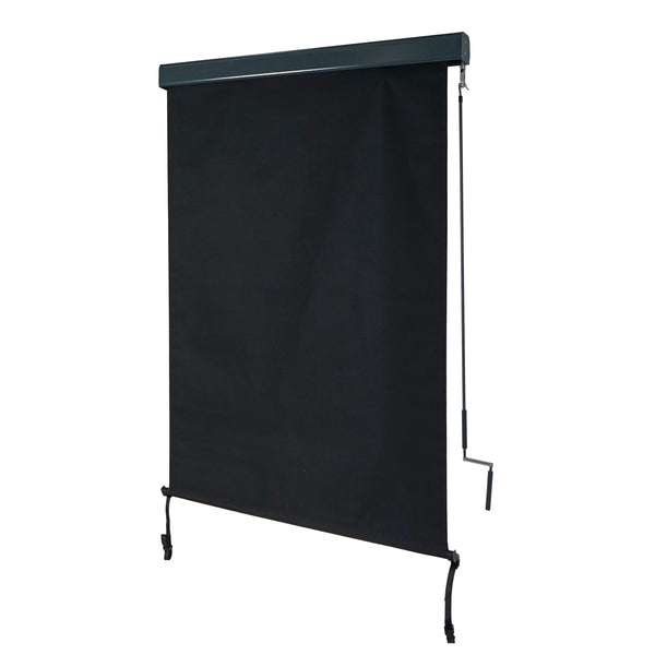 Vertikalmarkise Sichtschutz Rollo UV-Schutz 250x100cm schwarz