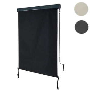 Vertikalmarkise Sichtschutz Rollo UV-Schutz 250x100cm schwarz