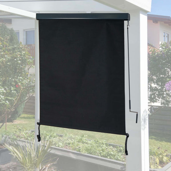 Sichtschutz Vertikalmarkise Aussenrollo 250x140cm UV-Schutz schwarz