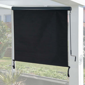 Vertikalmarkise Outdoor Sichtschutz Rollo UV 50, 250x180 cm, schwarz