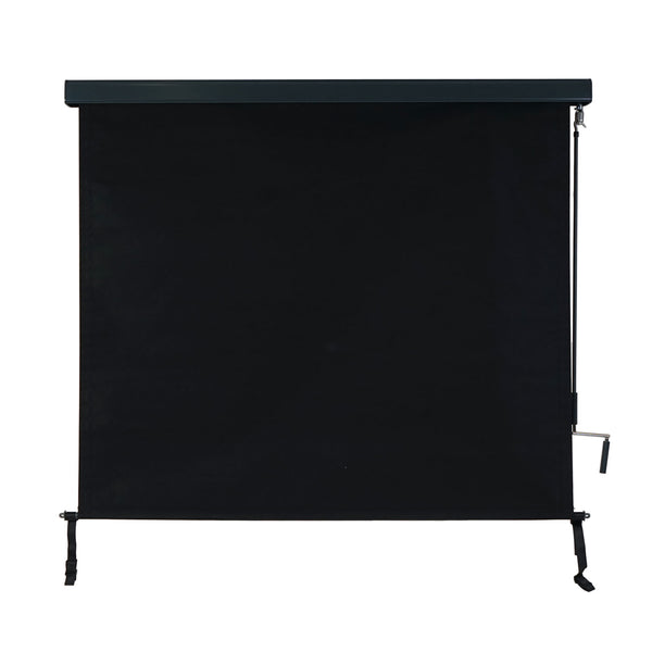 Vertikalmarkise Outdoor Sichtschutz Rollo UV 50, 250x180 cm, schwarz
