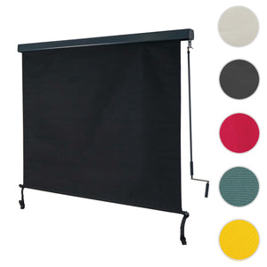 Vertikalmarkise Outdoor Sichtschutz Rollo UV 50, 250x180 cm, schwarz