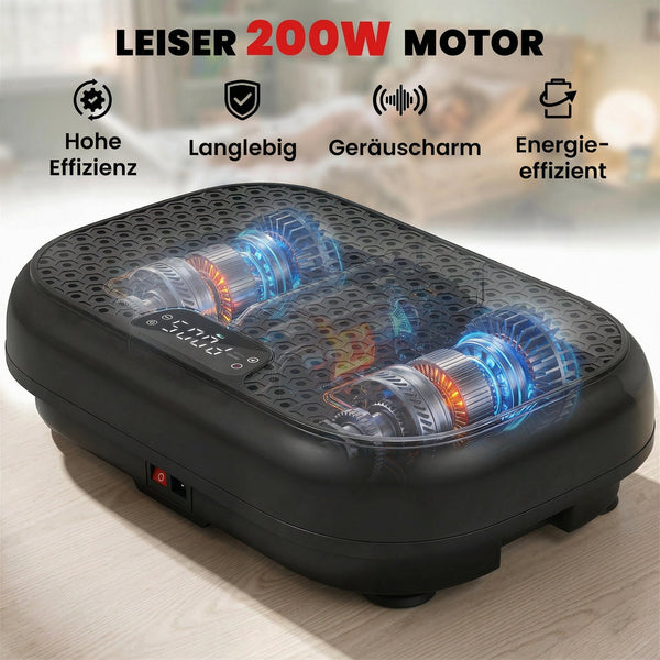 Vibrationsplatte mit Fernbedienung Muskelaufbau LED schwarz