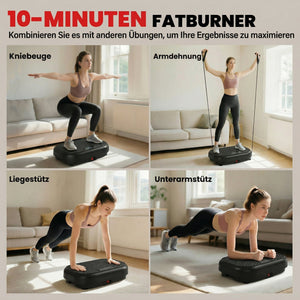 Vibrationsplatte mit Fernbedienung Muskelaufbau LED schwarz