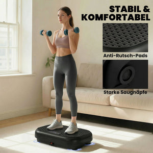 Vibrationsplatte mit Fernbedienung Muskelaufbau LED schwarz