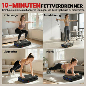 Vibrationsplatte Fitnessgerät rutschfest mit Widerstandsbändern