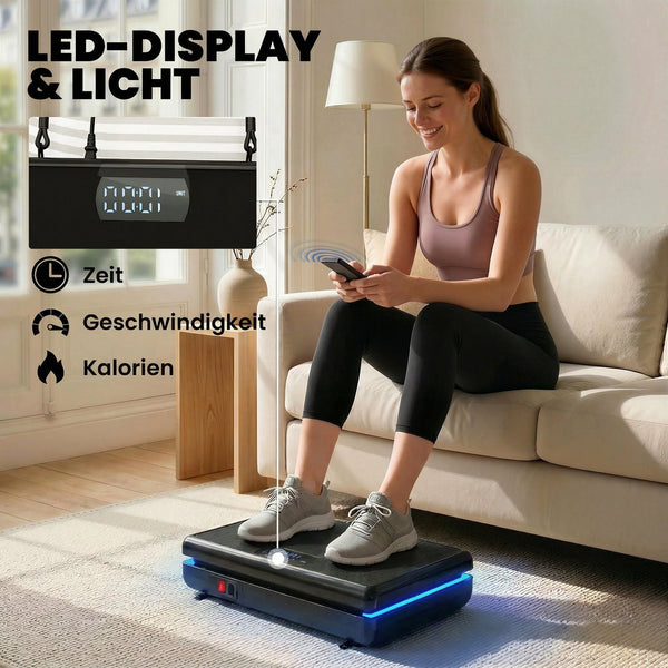 Vibrationsplatte Fitnessgerät rutschfest mit Widerstandsbändern