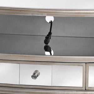 FERNSEHSCHRANK VERSPIEGELT FERNSEHTISCH SILBER LOWBOARD TV MEDIENSCHRANK