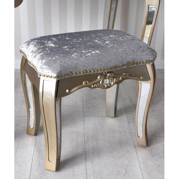 SCHMINKTISCH MIT HOCKER VERSPIEGELT FRISIERTISCH SPIEGELKONSOLE VINTAGE WANDTISCH