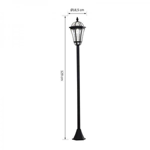 Gartenleuchte Solar Gartenlaterne 2er Set LED 6-8 Stdn. Edelstahl H129cm