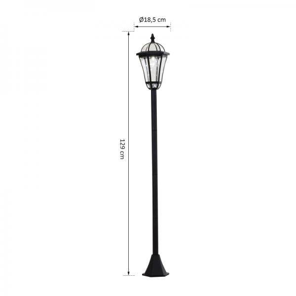 Gartenleuchte Solar Gartenlaterne 2er Set LED 6-8 Stdn. Edelstahl H129cm