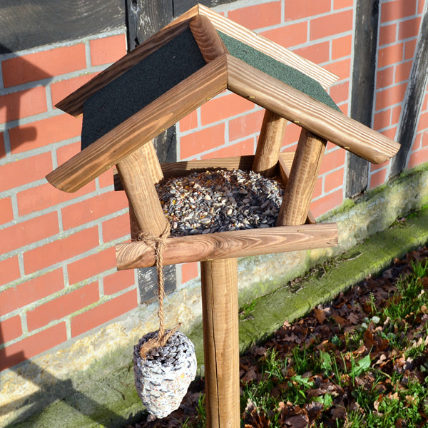 Vogelhäuschen mit Ständer wetterfest dekorativ & ideal zur Vogelfütterung