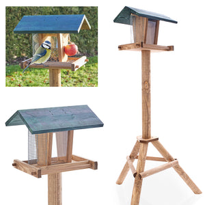 Vogelhäuschen mit Ständer wetterfest dekorativ & ideal zur Vogelfütterung