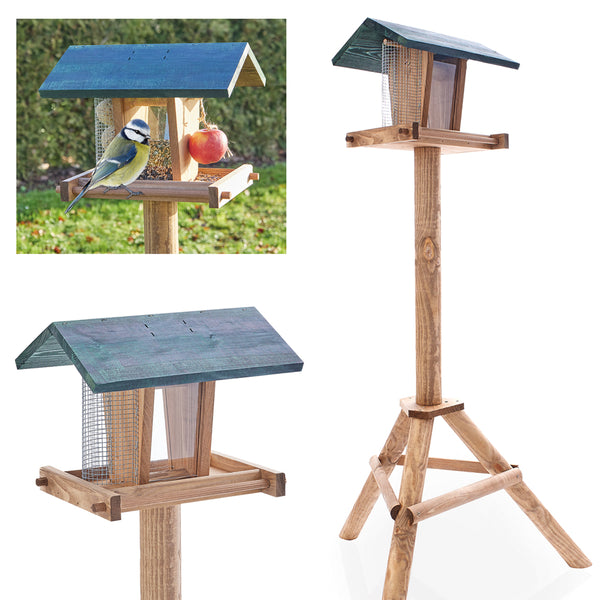Vogelhäuschen mit Ständer wetterfest dekorativ & ideal zur Vogelfütterung