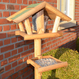 Vogelhäuschen mit Ständer wetterfest dekorativ & ideal zur Vogelfütterung