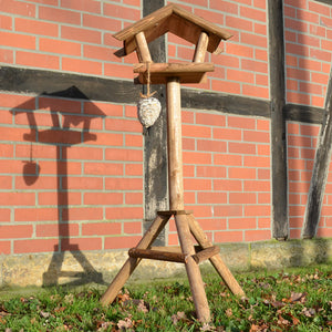 Vogelhäuschen mit Ständer wetterfest dekorativ & ideal zur Vogelfütterung