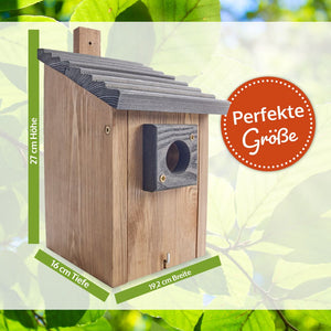 Vogelhaus Nistkasten NaturNest Pultdach – wetterfest & robust für Wildvögel