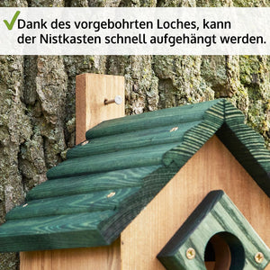 Vogelhaus Nistkasten NaturNest Satteldach – wetterfest & robust für Wildvögel