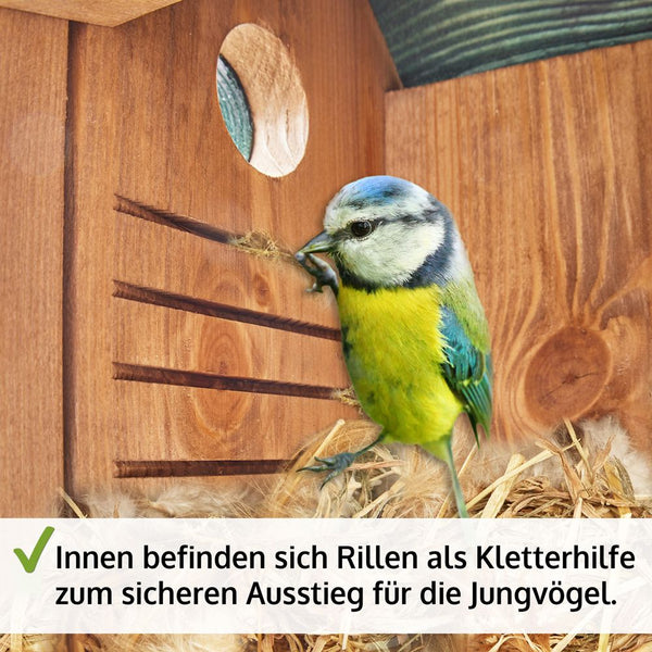 Vogelhaus Nistkasten NaturNest Satteldach – wetterfest & robust für Wildvögel
