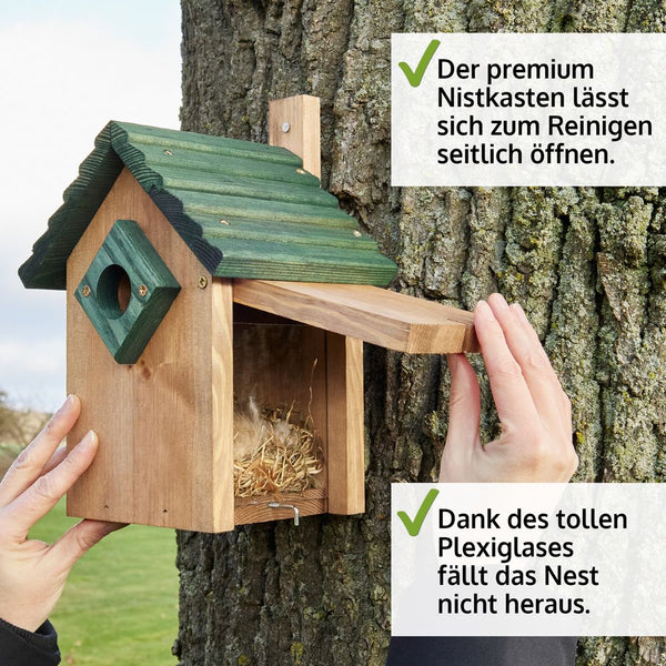 Vogelhaus Nistkasten NaturNest Satteldach – wetterfest & robust für Wildvögel