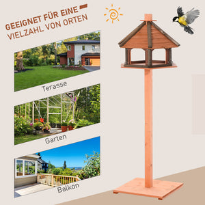 Vogelhaus mit Ständer Ø52x130cm Vogelvilla Holz
