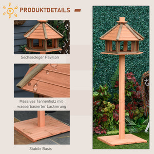 Vogelhaus mit Ständer Ø52x130cm Vogelvilla Holz