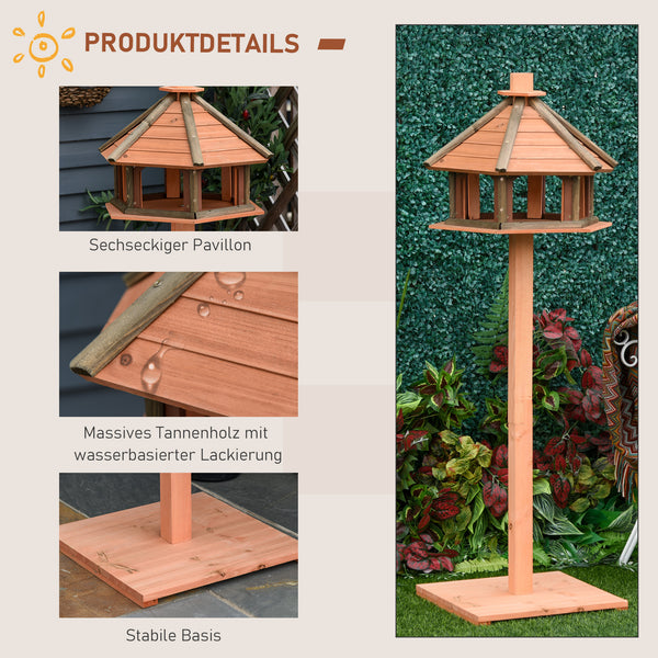 Vogelhaus mit Ständer Ø52x130cm Vogelvilla Holz