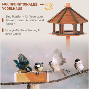 Vogelhaus mit Ständer Ø52x130cm Vogelvilla Holz