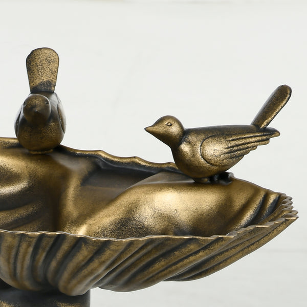 Vogeltränke Vogelbad für Garten antiker Look Kunststoff bronzefarben