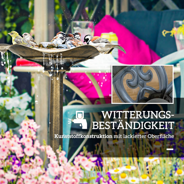 Vogeltränke winterfest stabil für den Garten Vintage Design Bronze