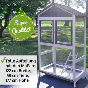 Vogelvoliere Aria – wetterfest, gross & pflegeleicht für Balkon & Garten
