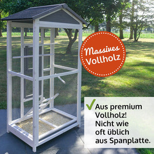 Vogelvoliere Aria – wetterfest, gross & pflegeleicht für Balkon & Garten