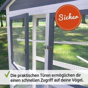 Vogelvoliere Aria – wetterfest, gross & pflegeleicht für Balkon & Garten