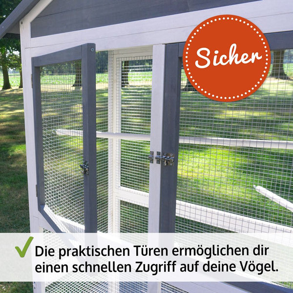 Vogelvoliere Aria – wetterfest, gross & pflegeleicht für Balkon & Garten