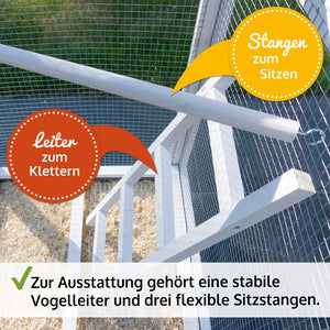 Vogelvoliere Aria – wetterfest, gross & pflegeleicht für Balkon & Garten