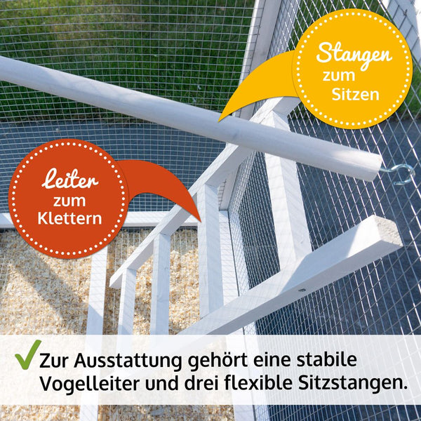 Vogelvoliere Aria – wetterfest, gross & pflegeleicht für Balkon & Garten
